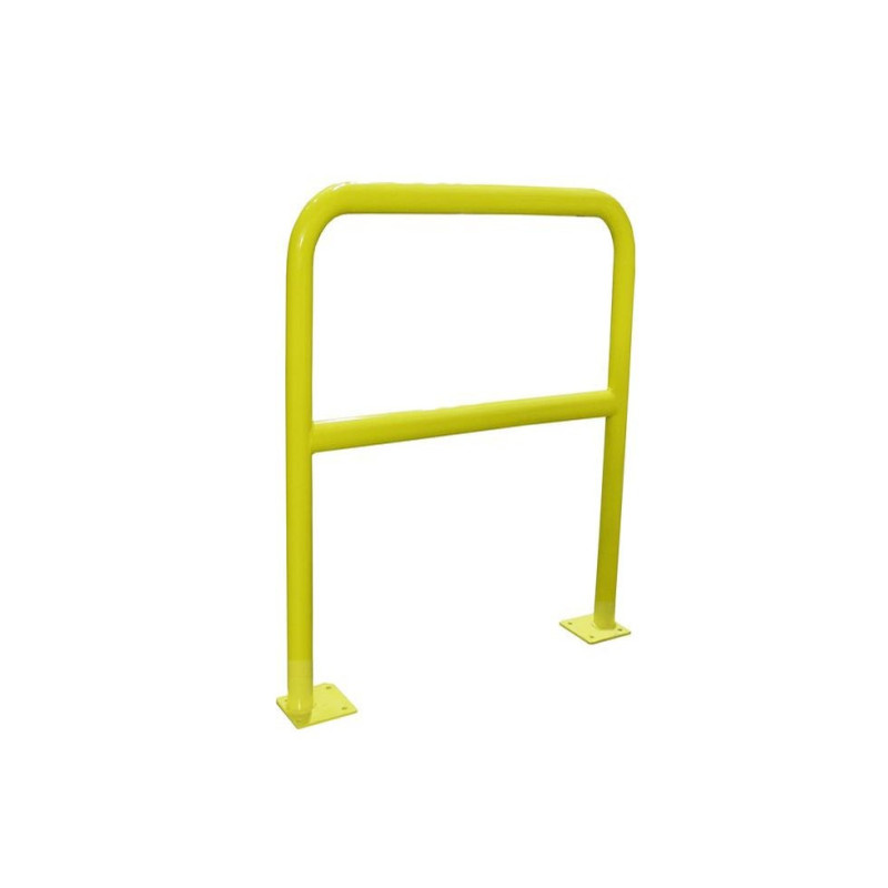 Barrière sécurité Viso acier avec platine et fixations - tube Ø 40 mm - jaune