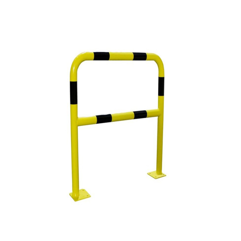 Barrière sécurité Viso acier avec platine et fixations - tube Ø 40 mm - noire-jaune