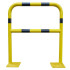 Barrière sécurité Viso avec platine et fixations- tube Ø 40 mm - noire/jaune L 1500 x H1000 mm