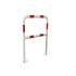 Barrière sécurité Viso avec platine - tube Ø 60 mm - rouge/blanc L 1000 x H1000 mm