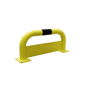 Barrière de protection Viso acier avec plaque anti-encastrement - tube Ø 76mm - noir/jaune L 750 x H 350 mm